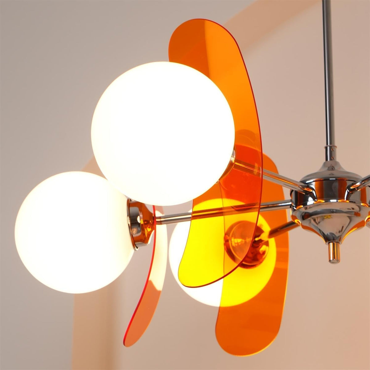 Quay Chandelier Phosphorescent Glass Lampshade