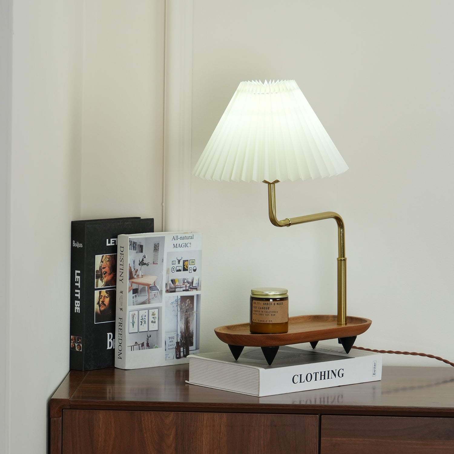 Rinenina Wooden Fabric Vintage Table Lamp