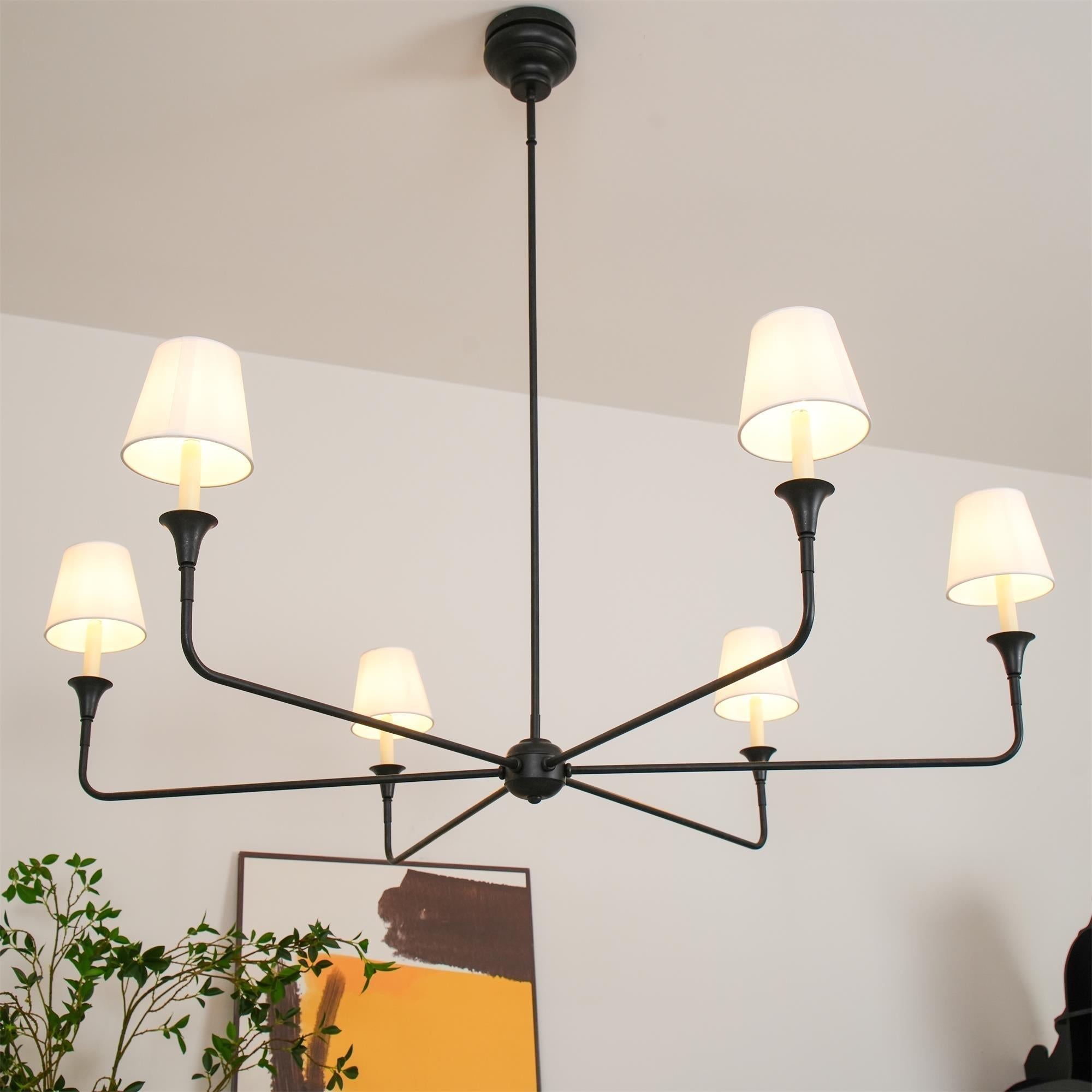 Arthaila Vintage Industrial Grande Fabric Chandelier - Neutral Decor