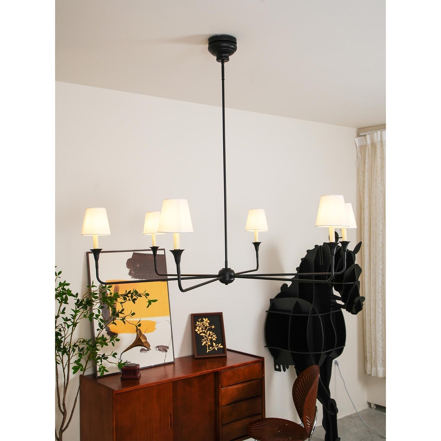 Arthaila Vintage Industrial Grande Fabric Chandelier - Neutral Decor