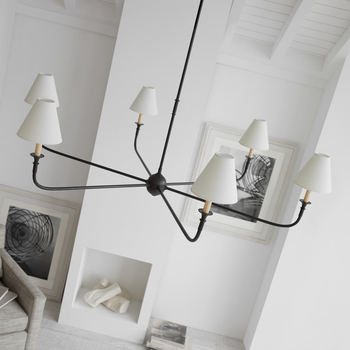 Arthaila Vintage Industrial Grande Fabric Chandelier - Neutral Decor