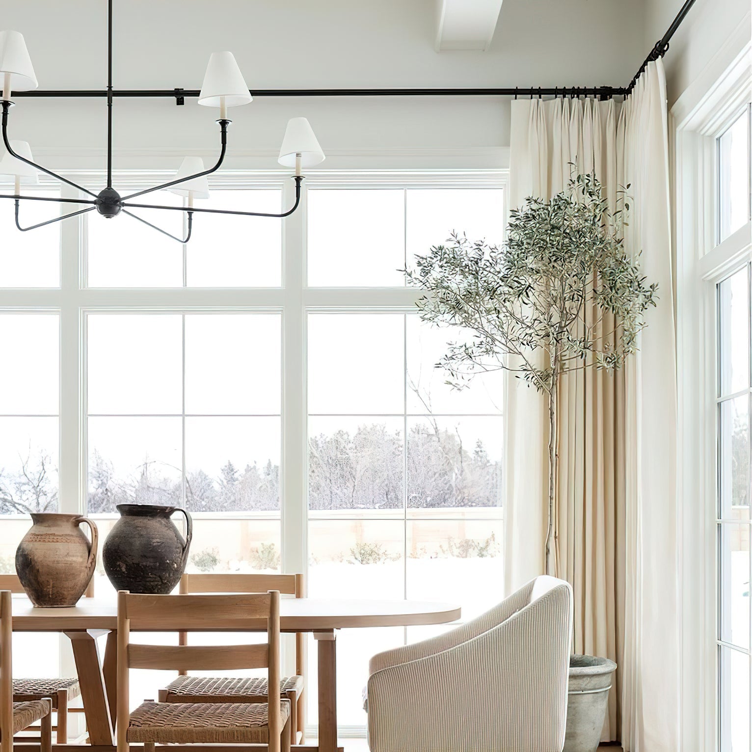 Arthaila Vintage Industrial Grande Fabric Chandelier - Neutral Decor