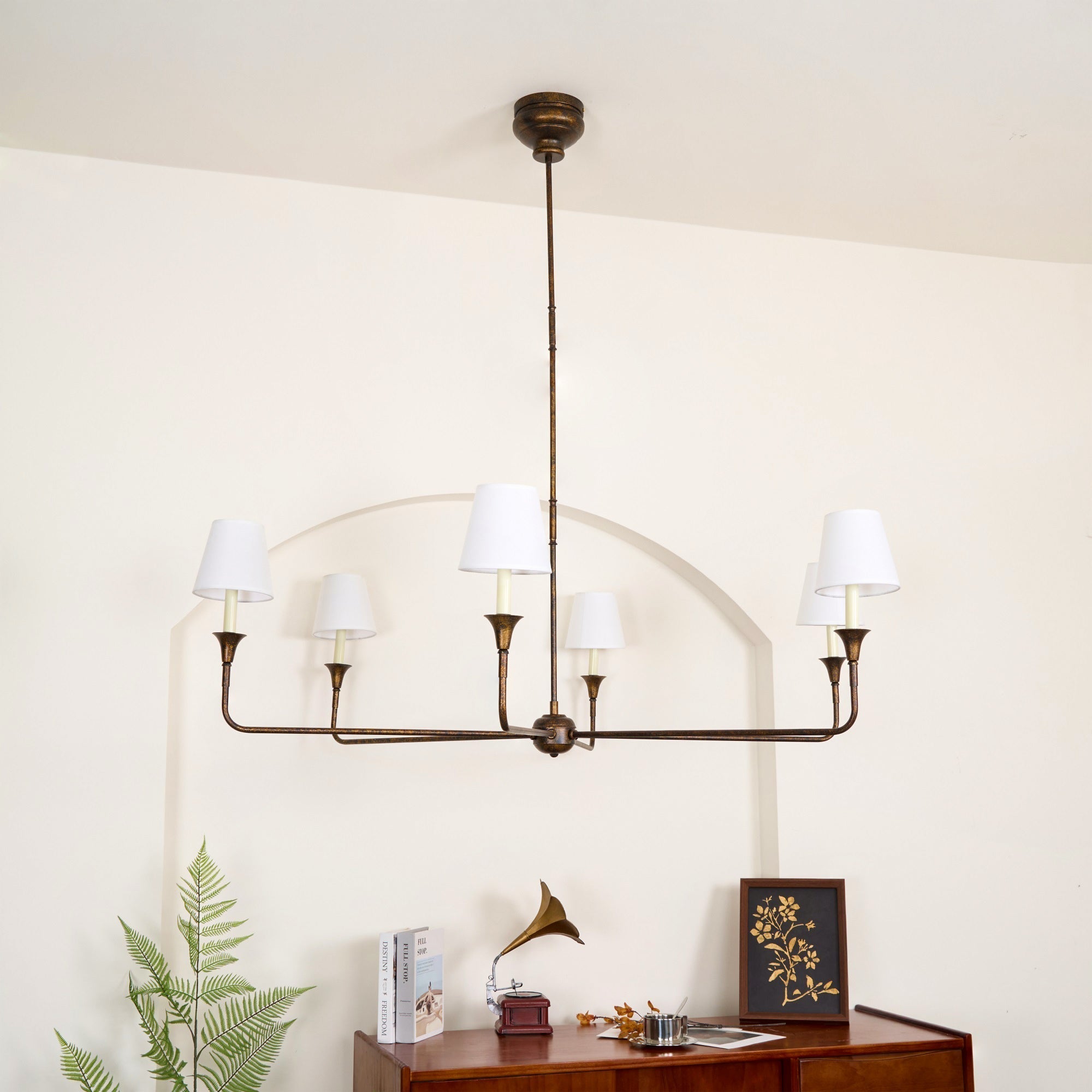 Arthaila Vintage Industrial Grande Fabric Chandelier - Neutral Decor