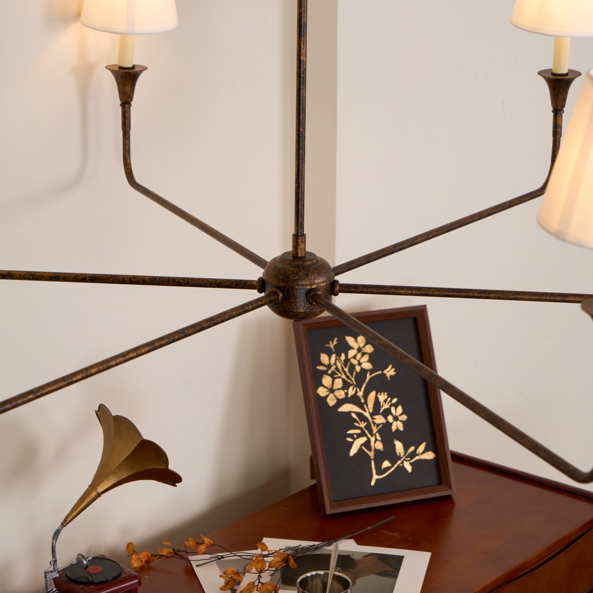 Arthaila Vintage Industrial Grande Fabric Chandelier - Neutral Decor