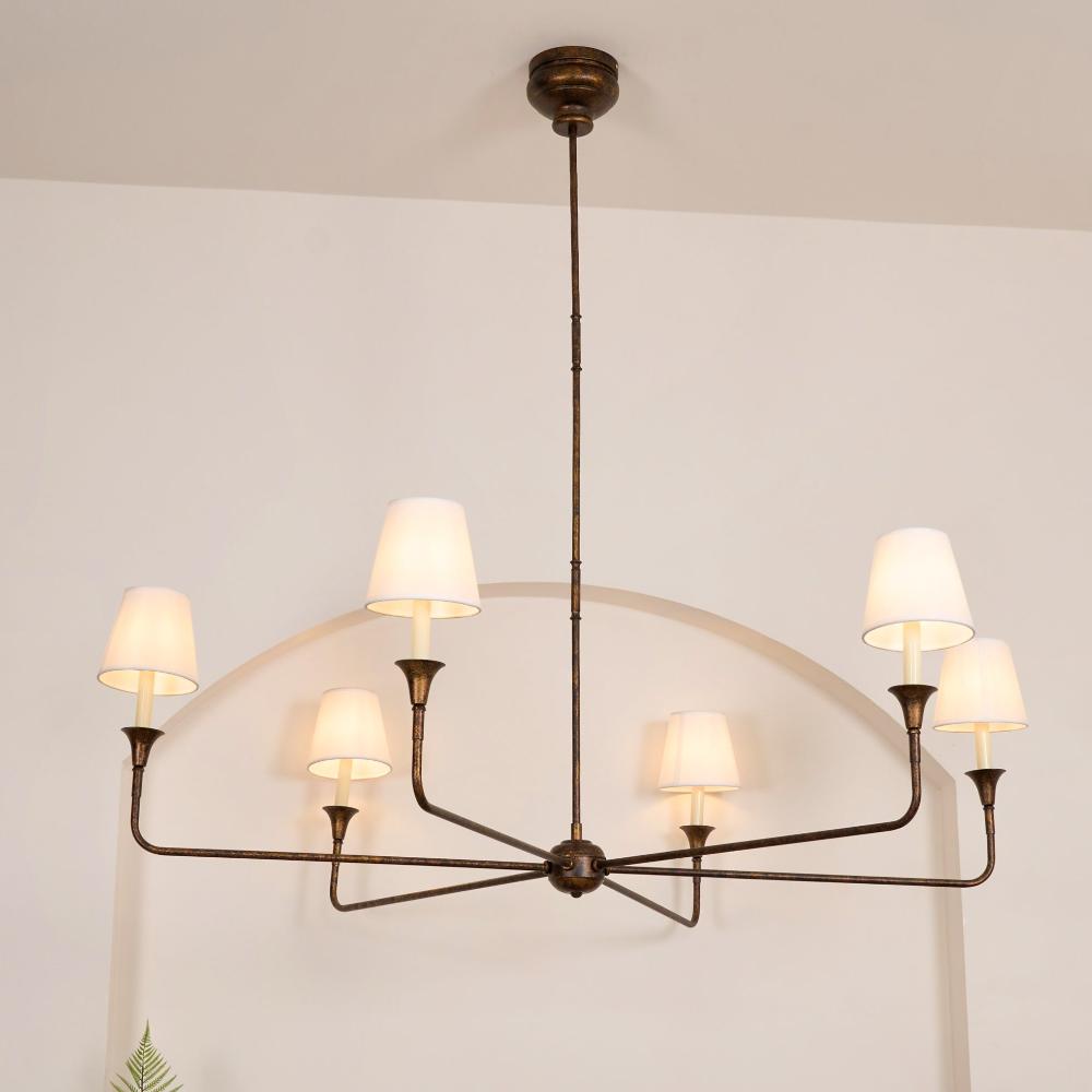 Arthaila Vintage Industrial Grande Fabric Chandelier - Neutral Decor