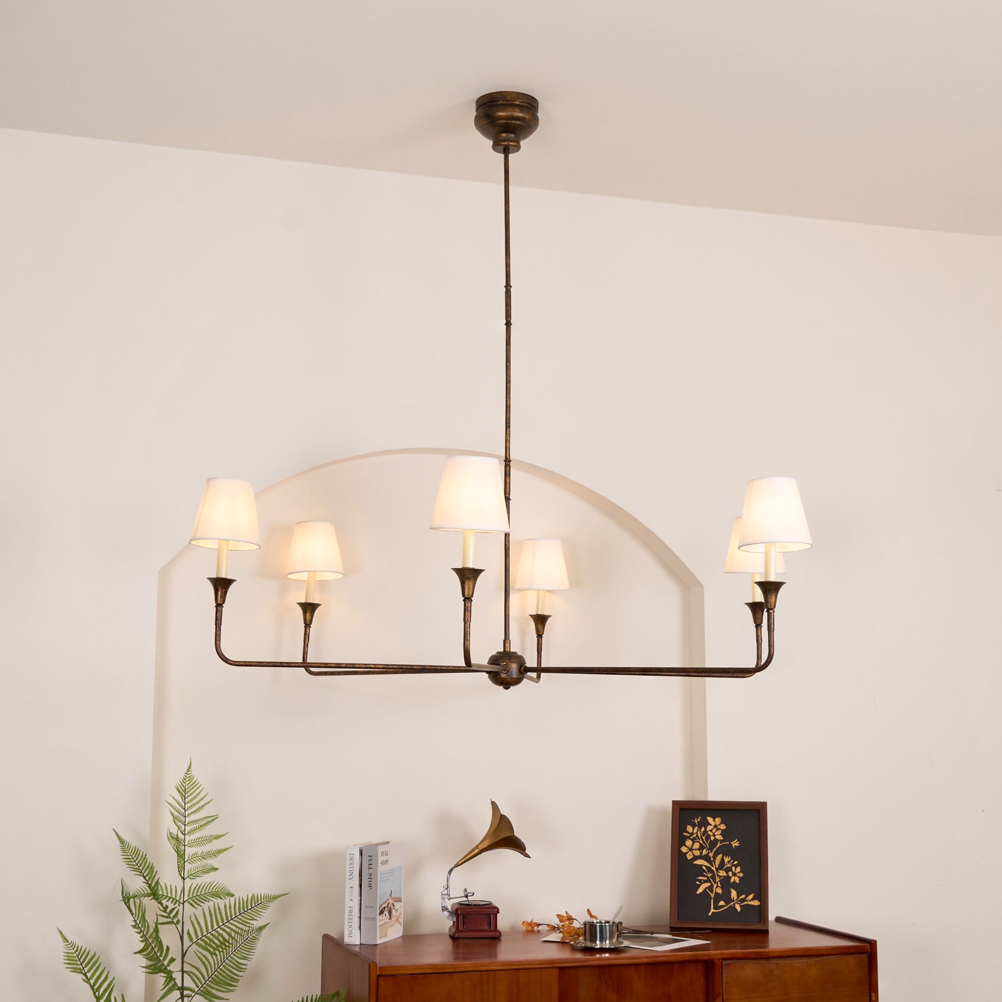 Arthaila Vintage Industrial Grande Fabric Chandelier - Neutral Decor