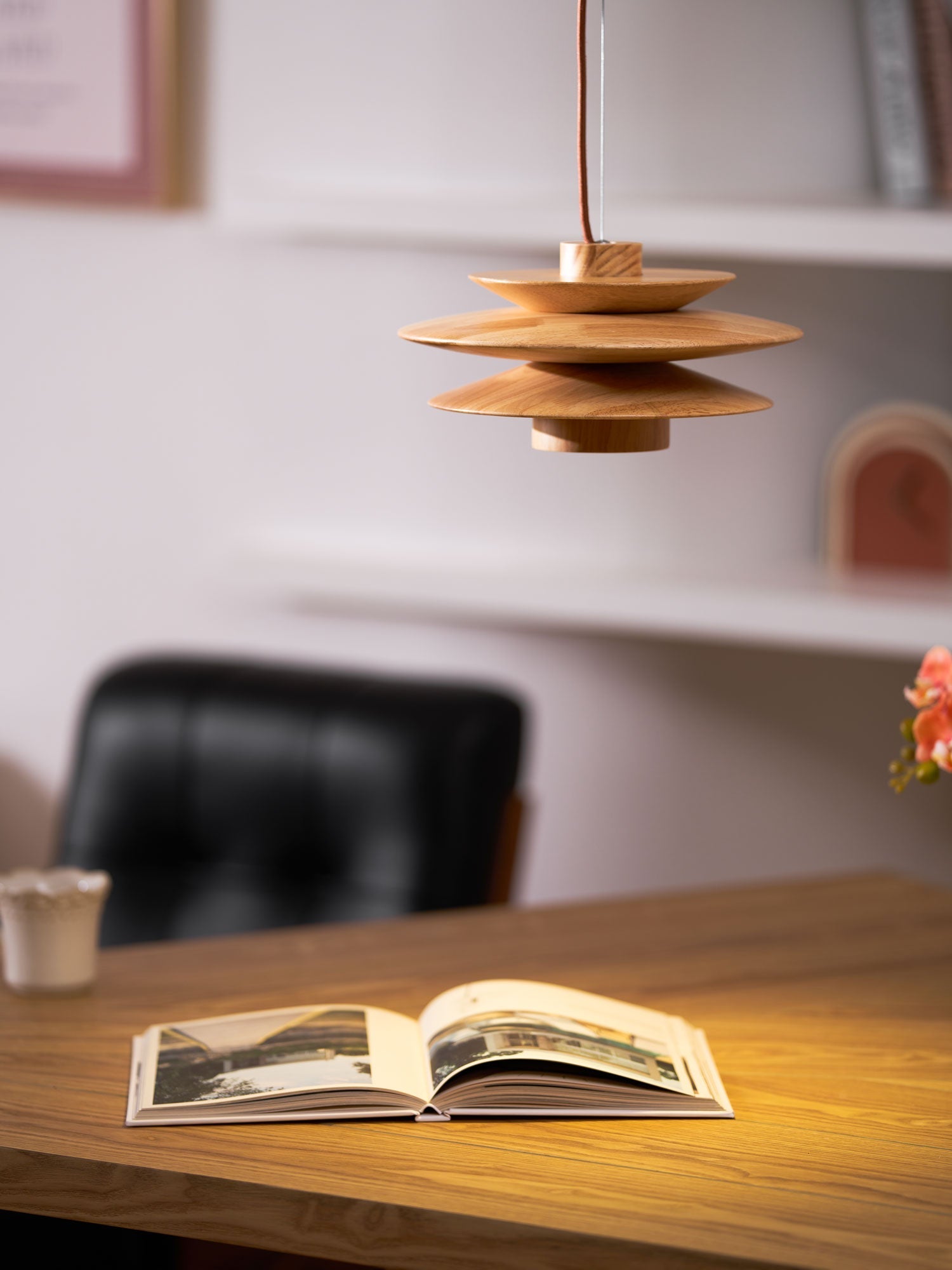 Marshire Wooden Disc Pendant Light