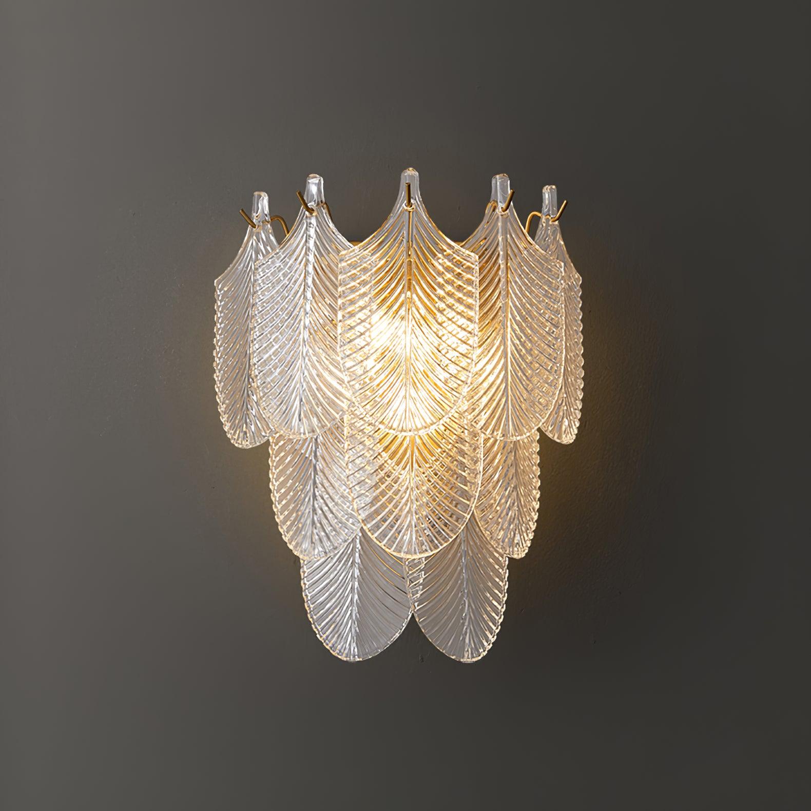Eveno Metal Glass Leaf-inspired Wall Sconce