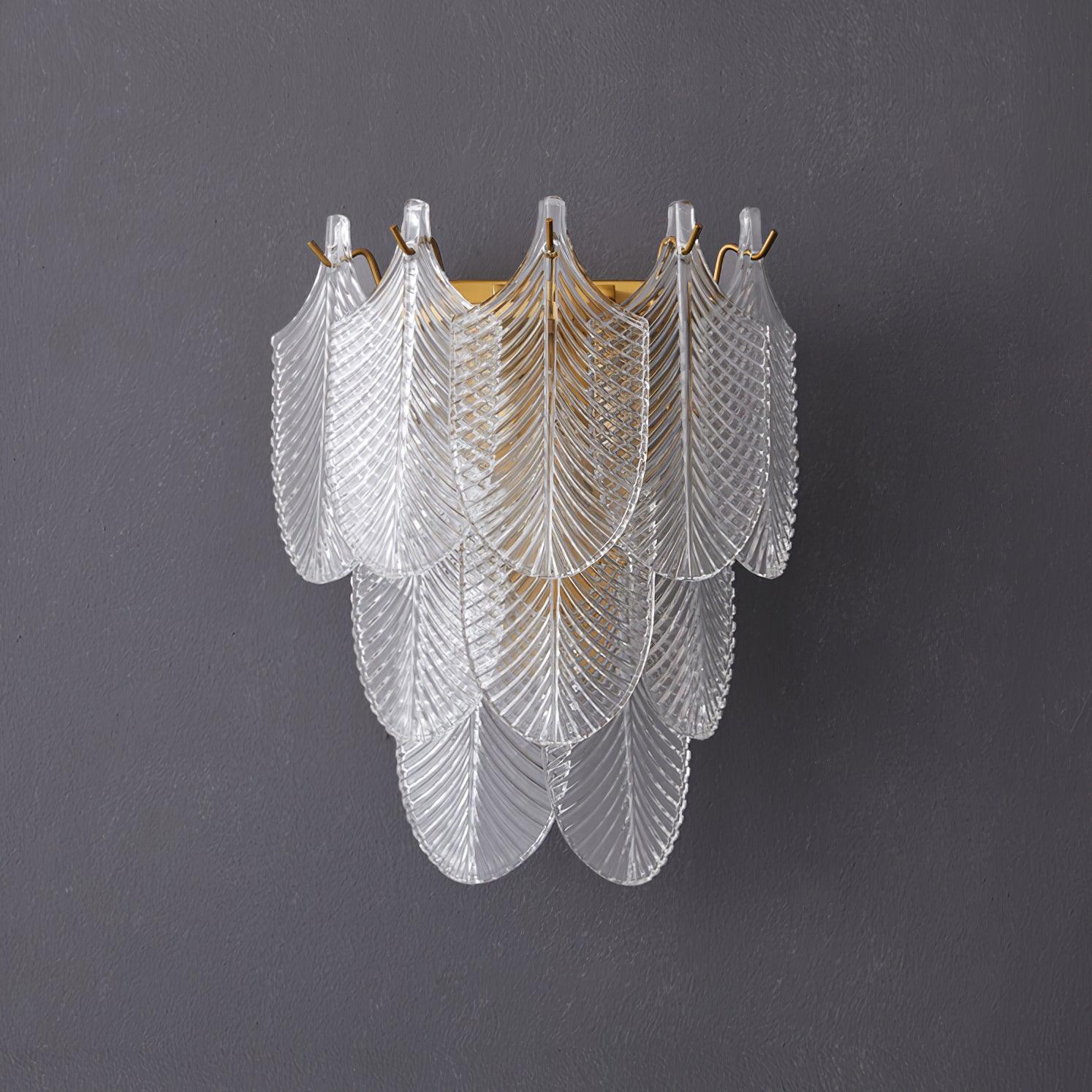 Eveno Metal Glass Leaf-inspired Wall Sconce