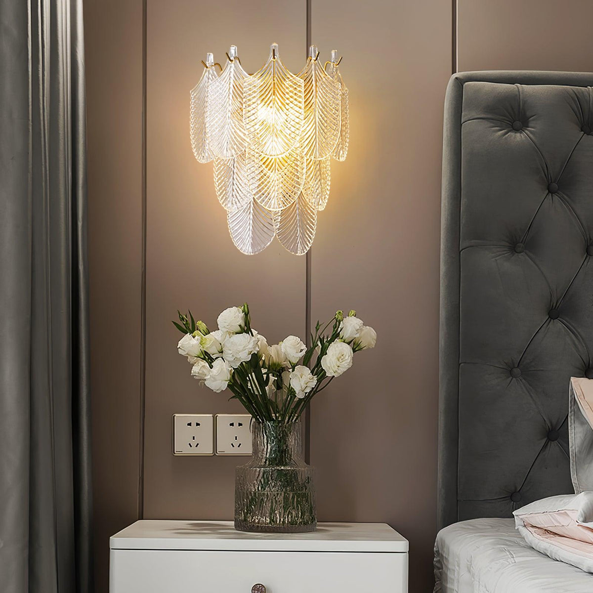 Celoaine Wall Sconce Brass Murano Glass