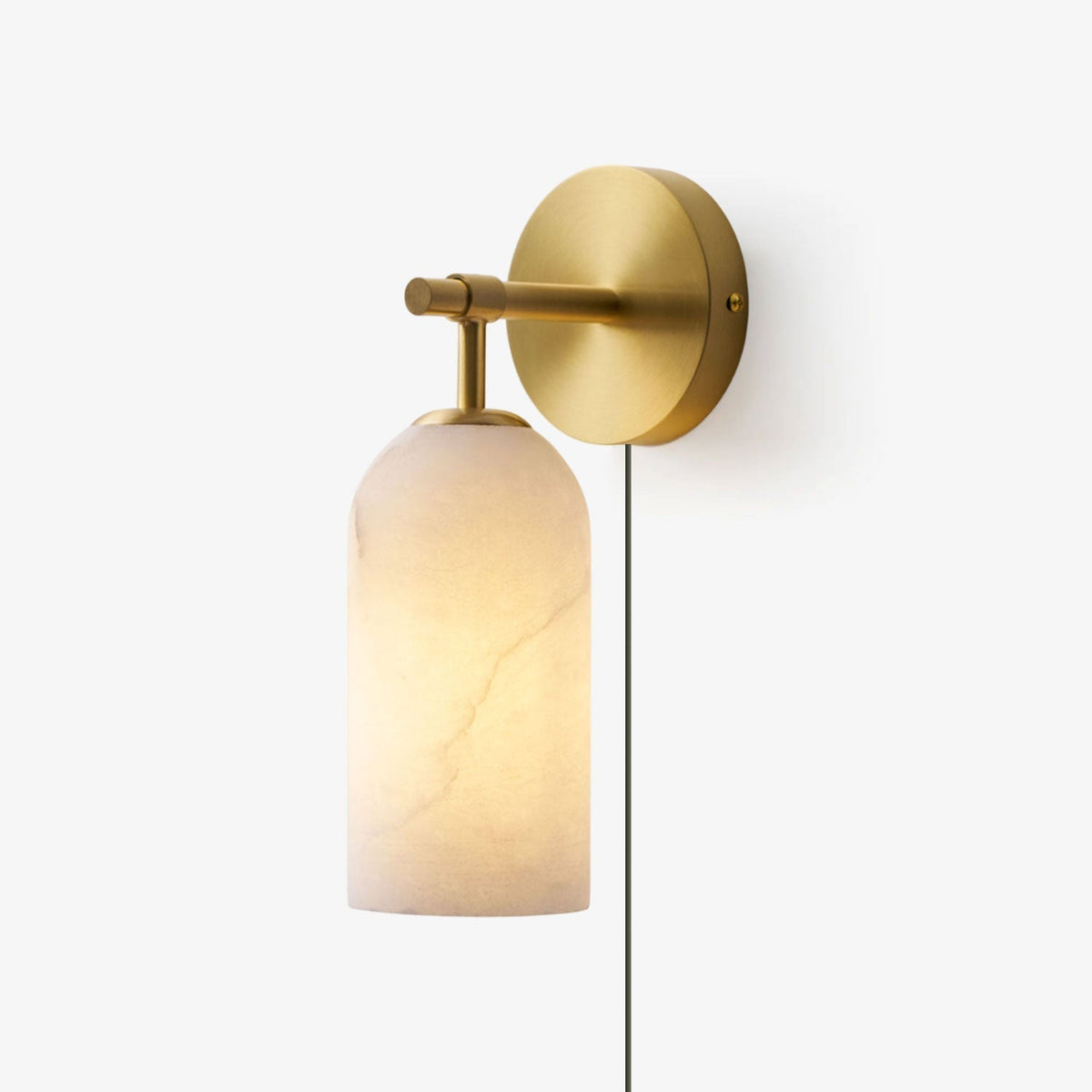 Everwell Pillar Alabaster Plug In Indoor Wall Light