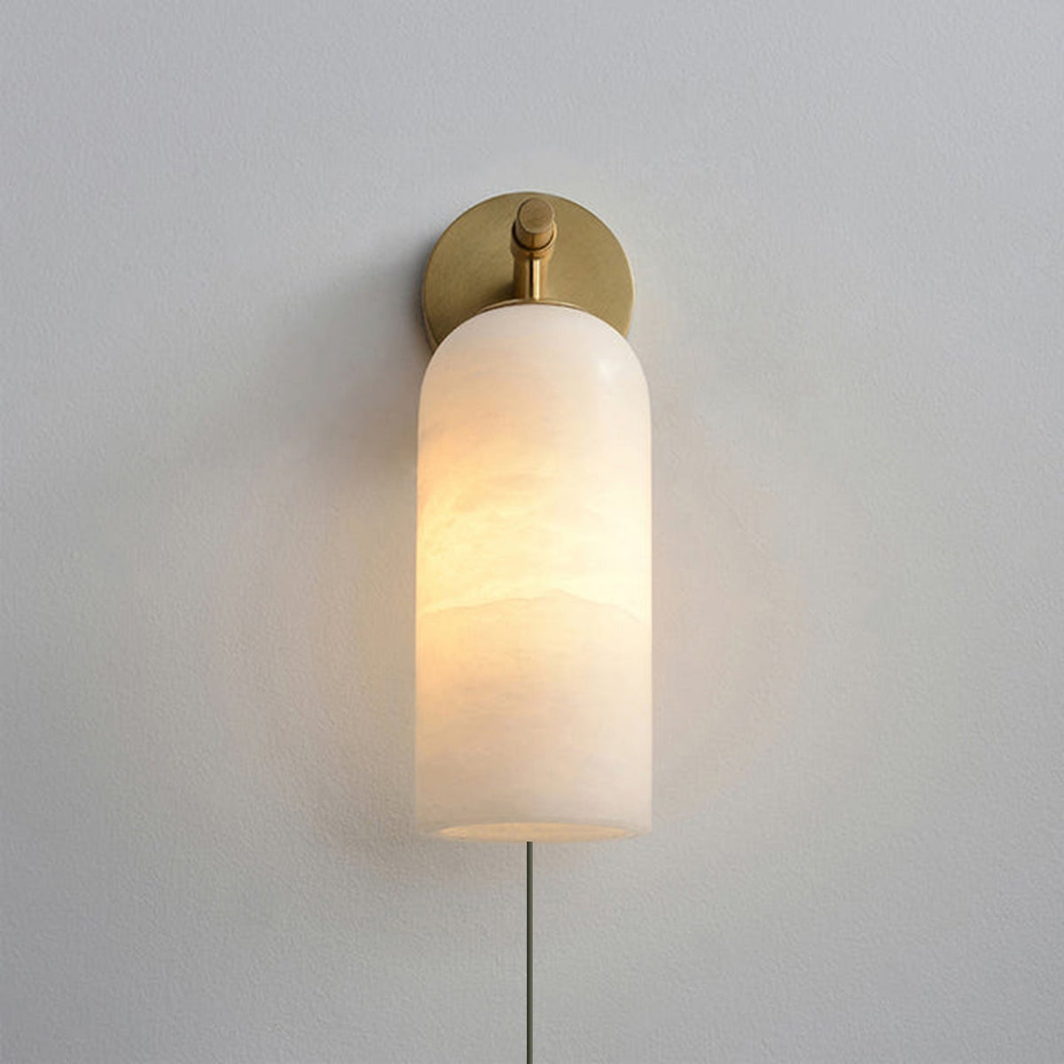 Everwell Pillar Alabaster Plug In Indoor Wall Light