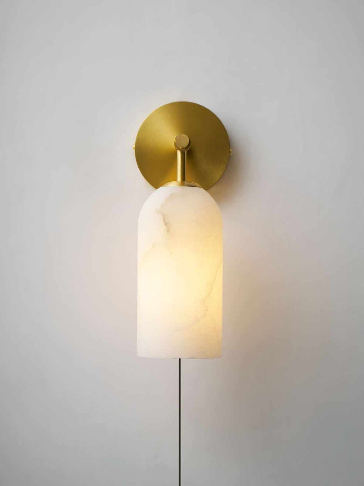 Everwell Pillar Alabaster Plug In Indoor Wall Light