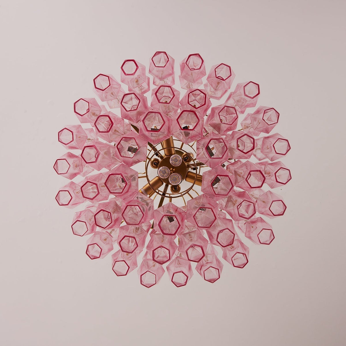 Celenine Chandelier Pink Murano Glass Layered Glam