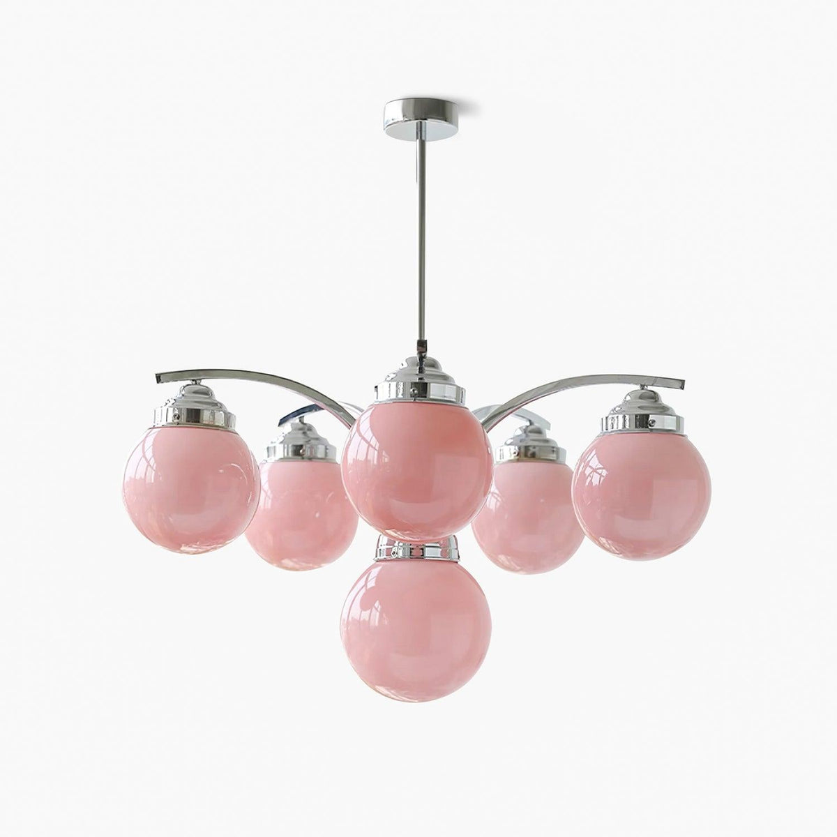 Lioreena Chandelier Pink Glass