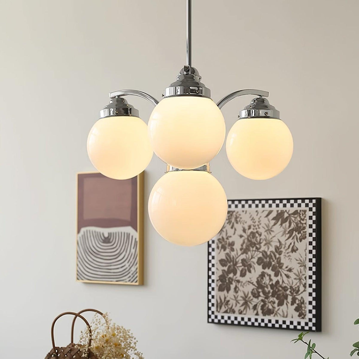Lioreena Chandelier Pink Glass