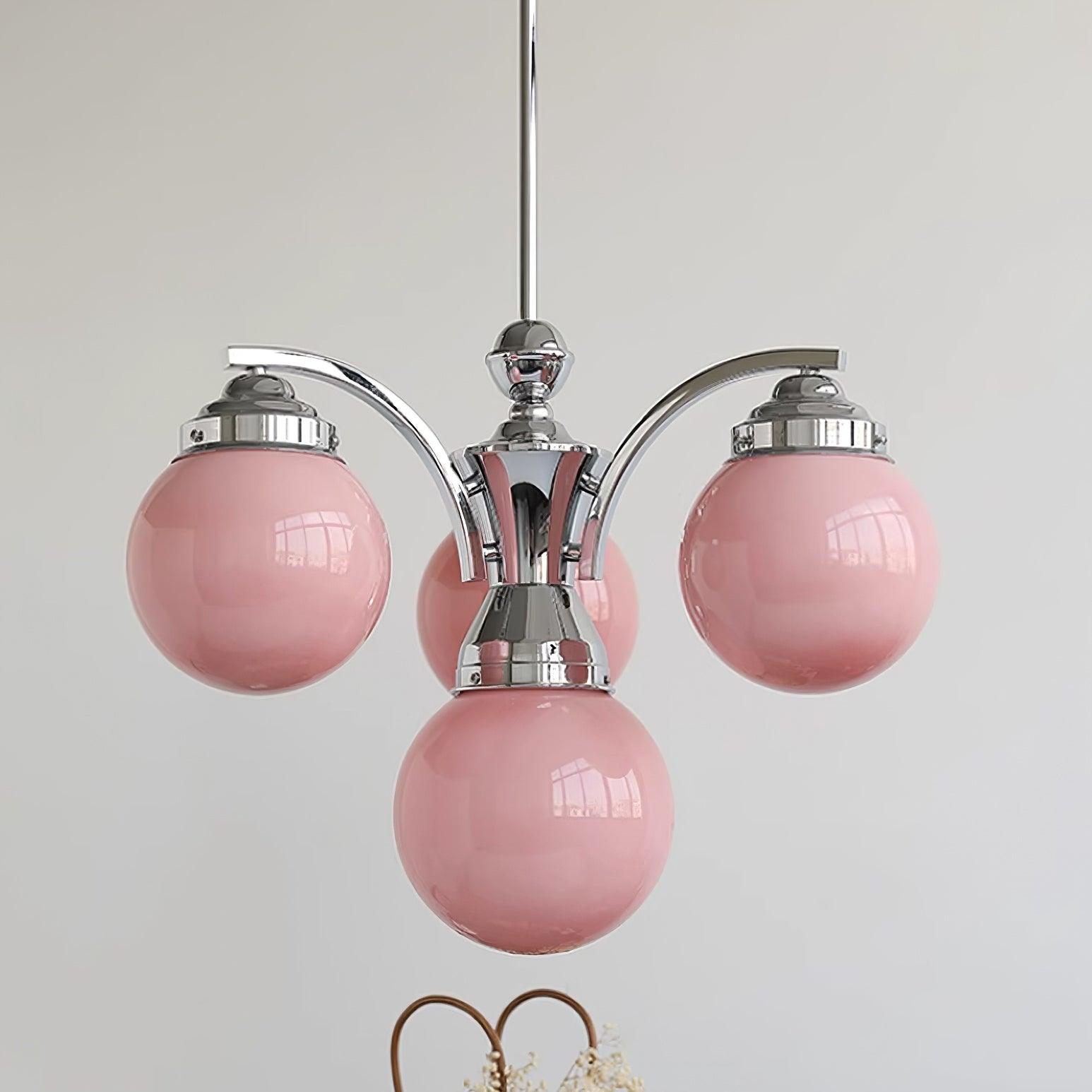 Lioreena Chandelier Pink Glass