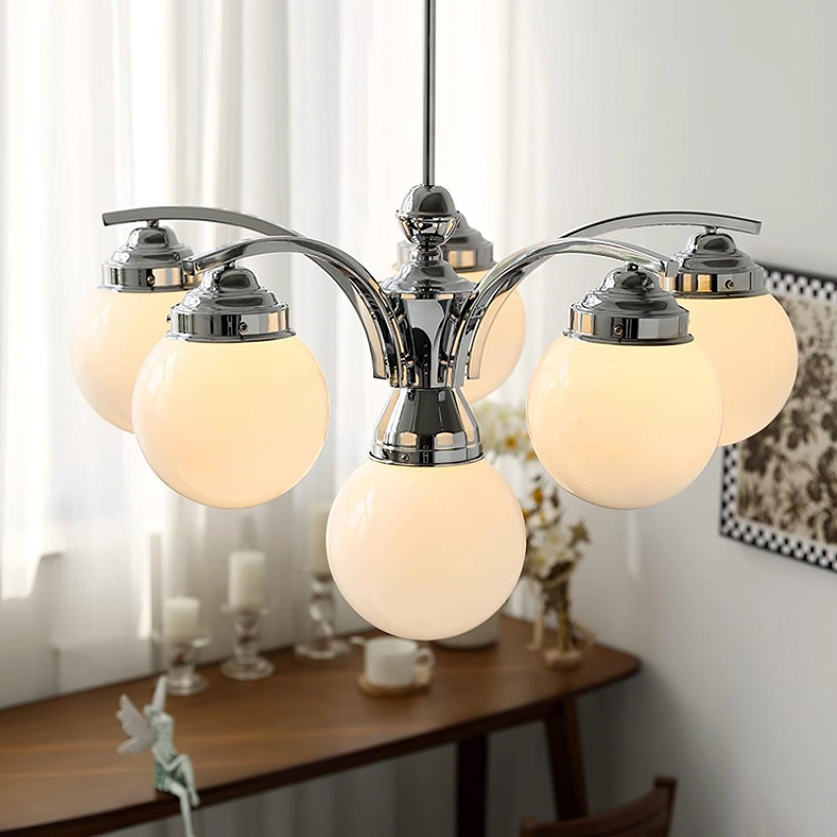 Lioreena Chandelier Pink Glass