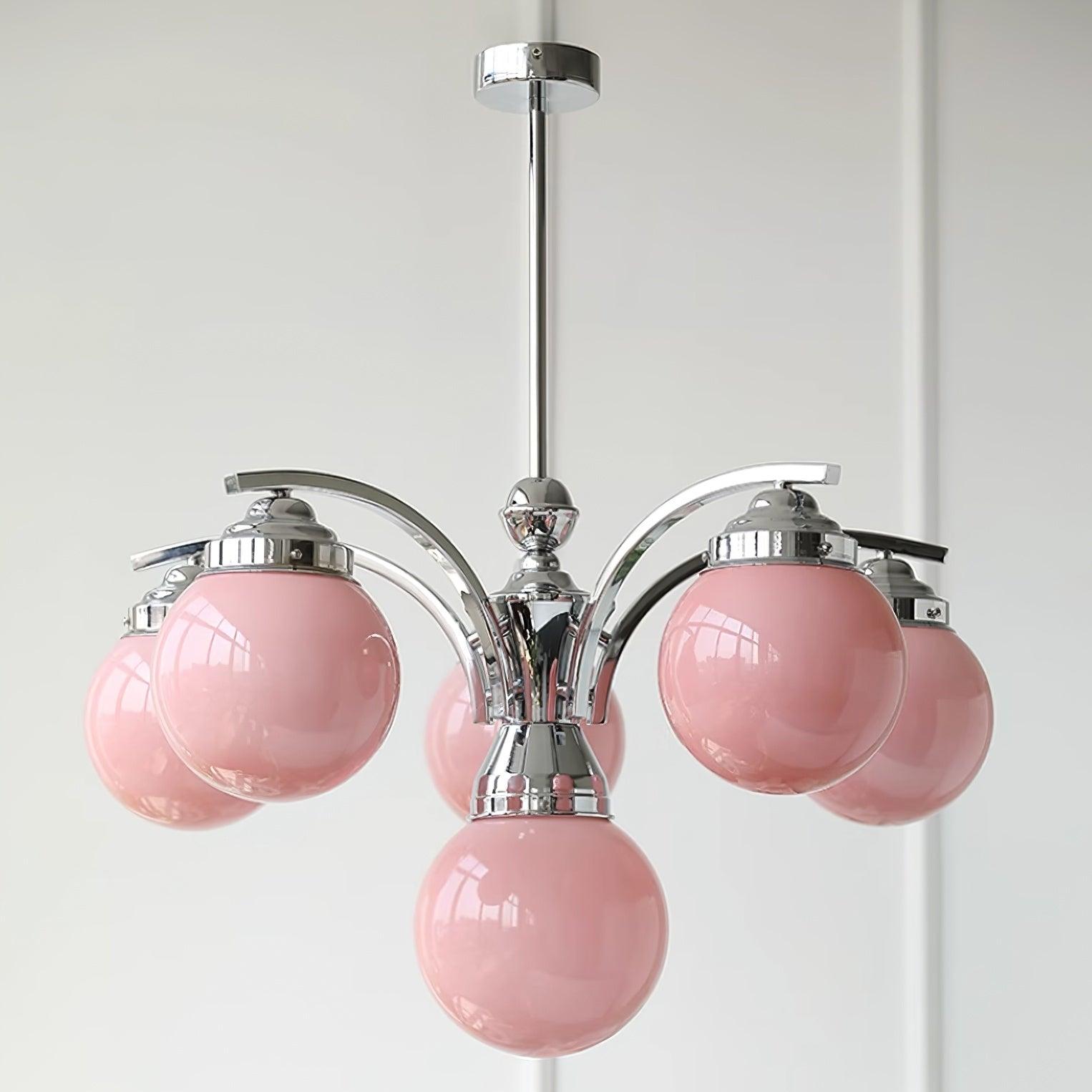 Lioreena Chandelier Pink Glass