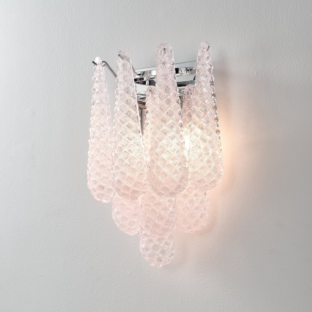 Eirelora Wall Sconce Pink Waffle Glass Modern