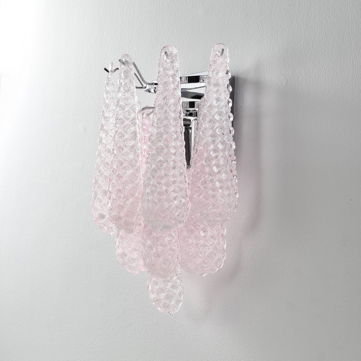 Eirelora Wall Sconce Pink Waffle Glass Modern