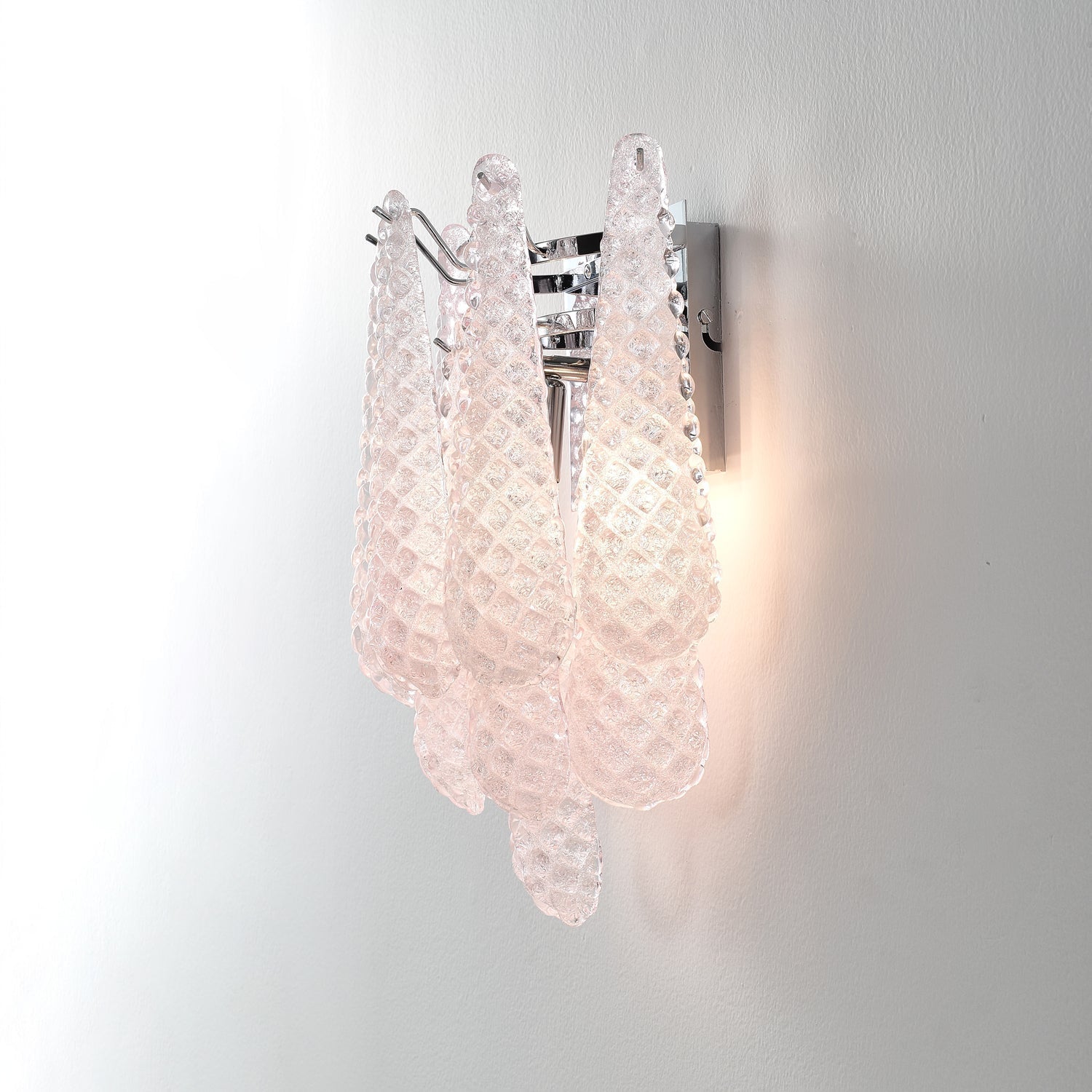 Eirelora Wall Sconce Pink Waffle Glass Modern