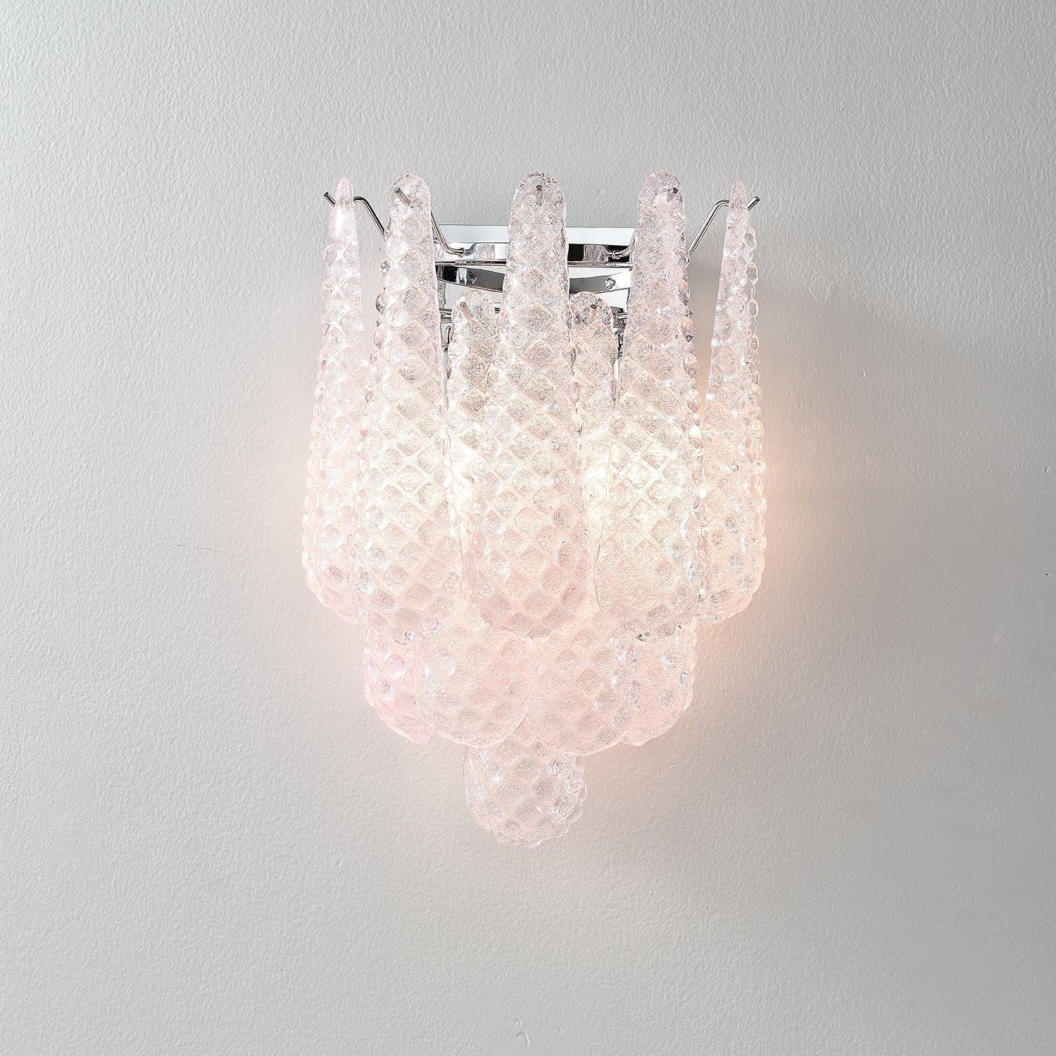 Eirelora Wall Sconce Pink Waffle Glass Modern