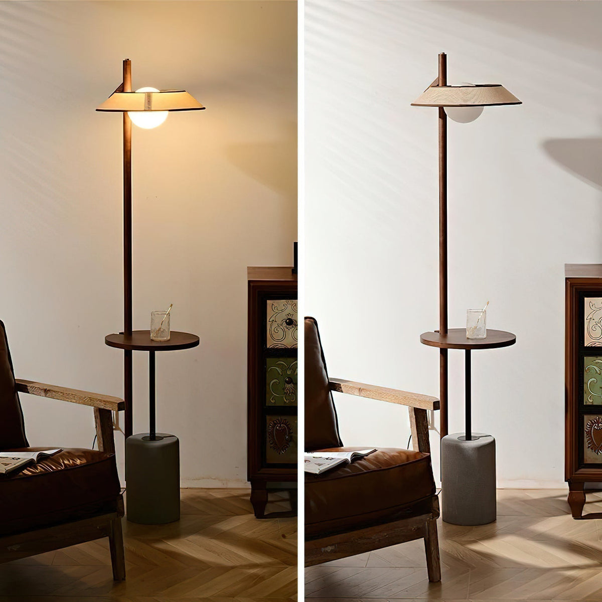 Mirz Minimalist Walnut Wood Floor Lamp