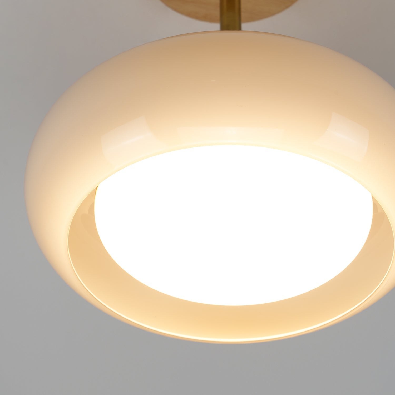 Solara Ceiling Lamp Glass and Wood Color Shade - Neutral Decor