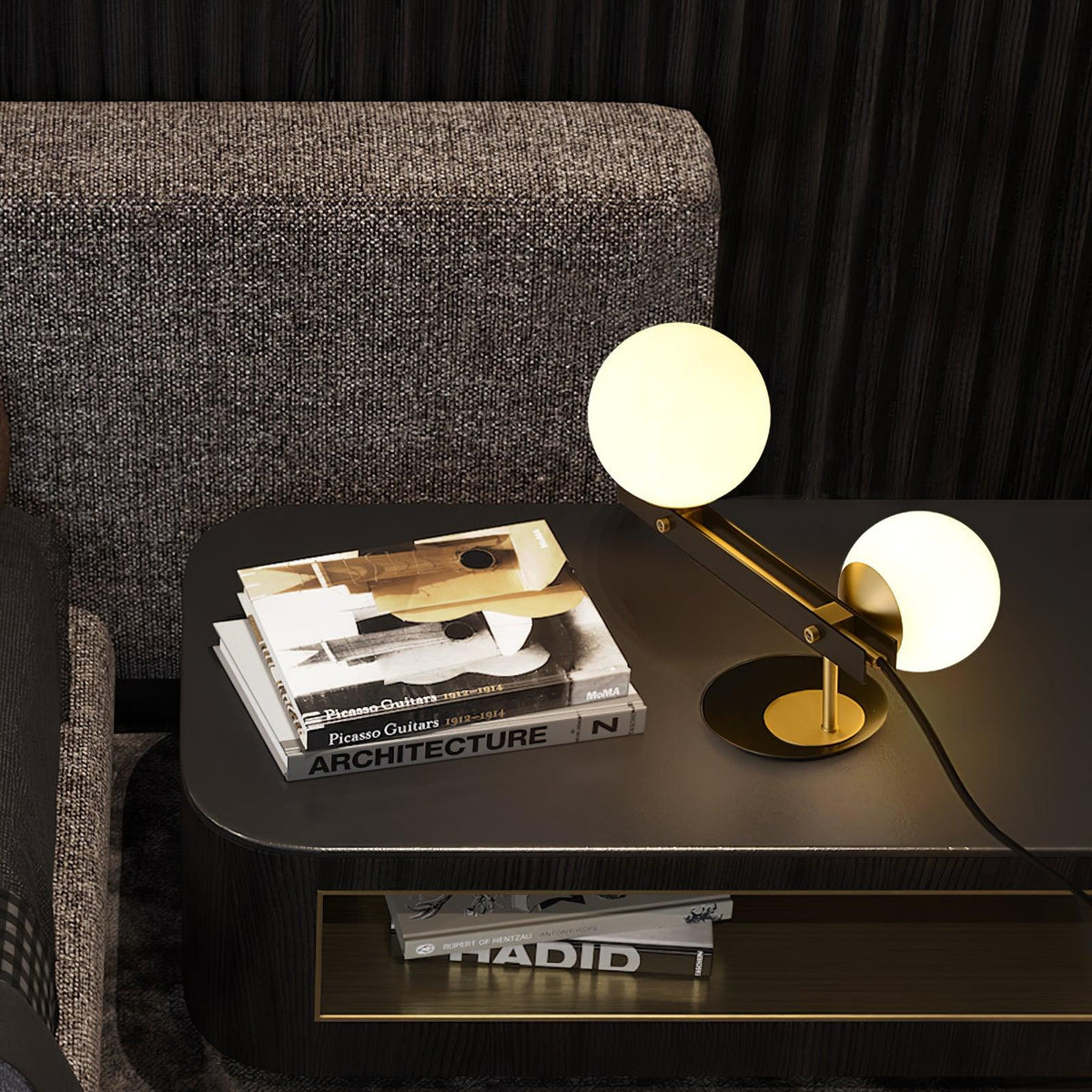 Veloella Contemporary Glass Table Lamp