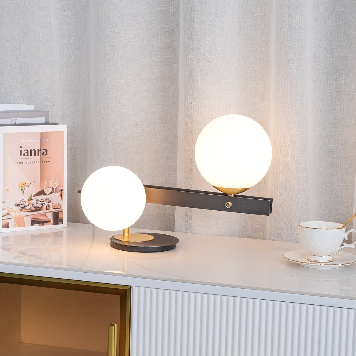 Veloella Contemporary Glass Table Lamp