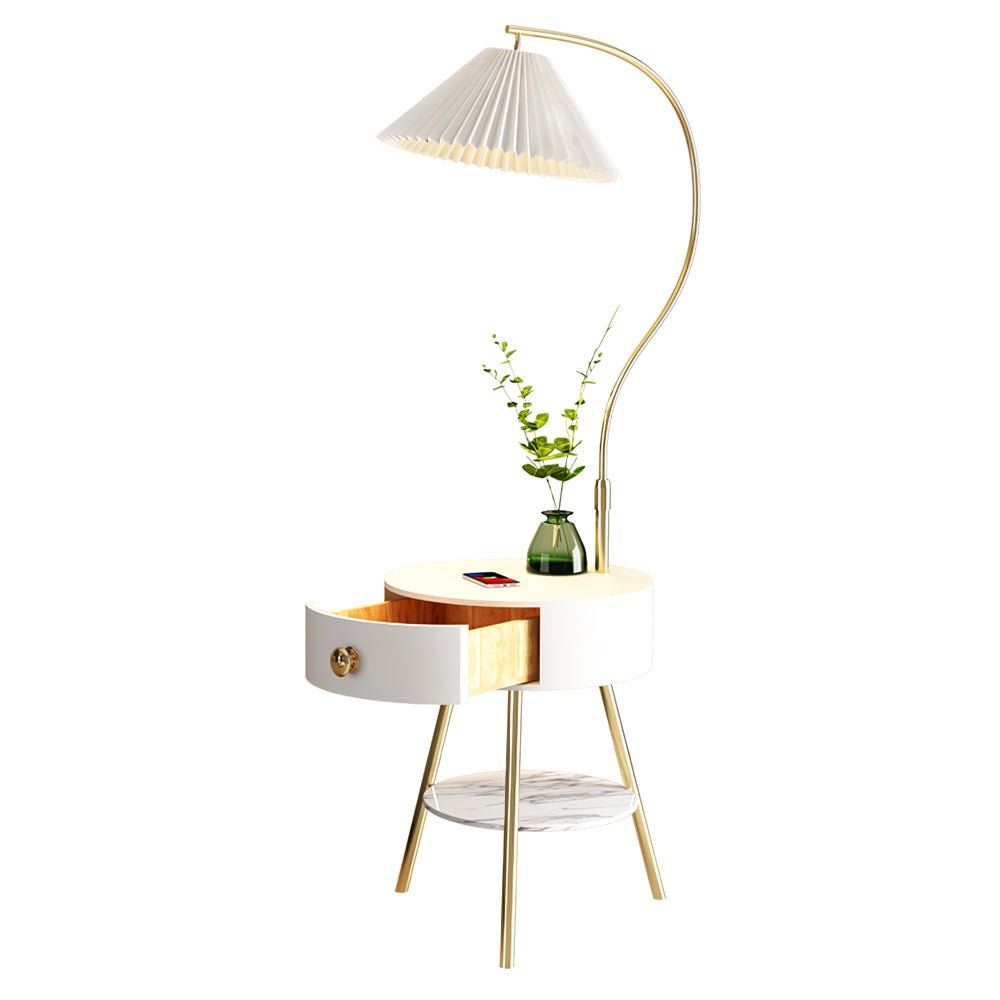 Yase Wood Marble Floor Light