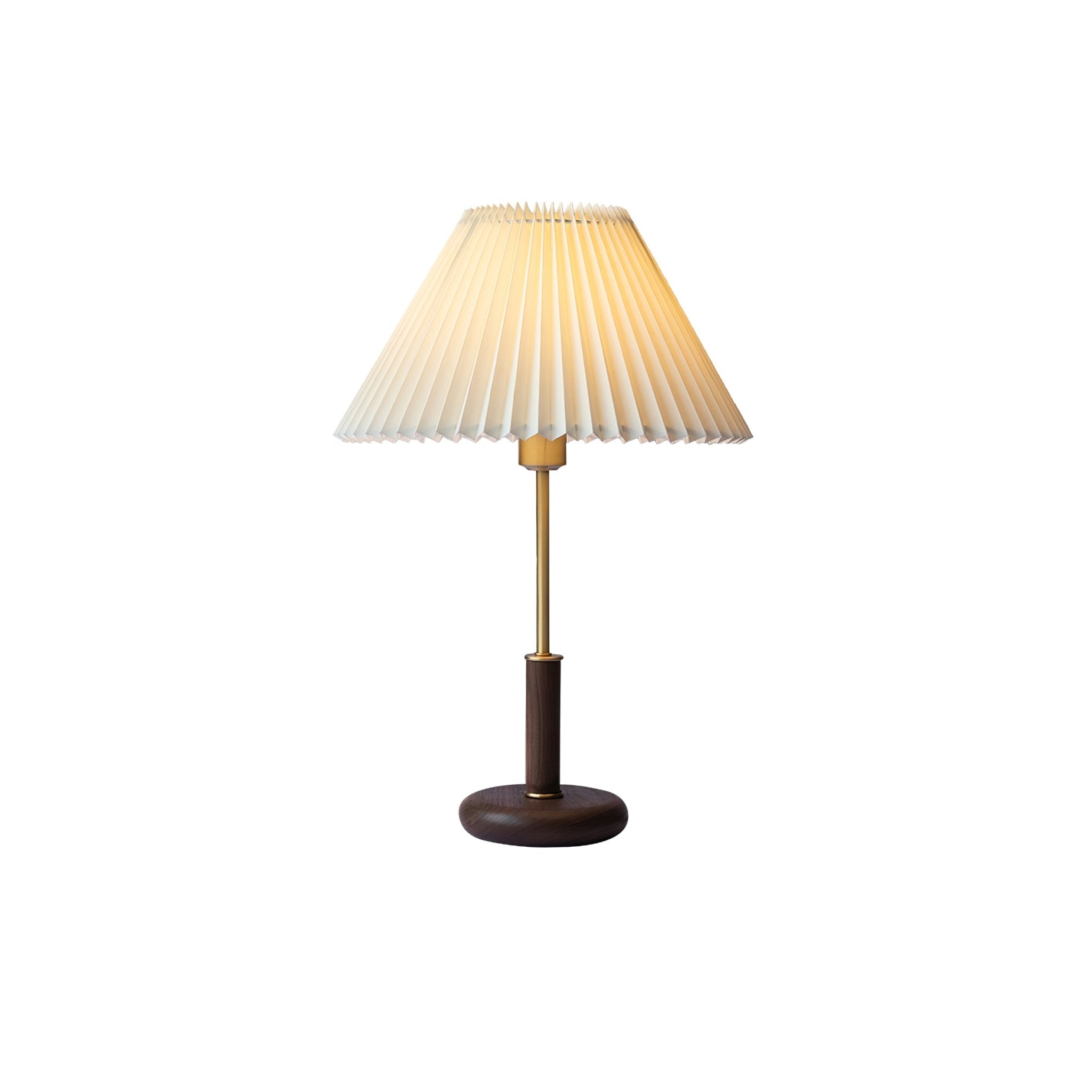 Fiora Pleated Walnut Table Lamp