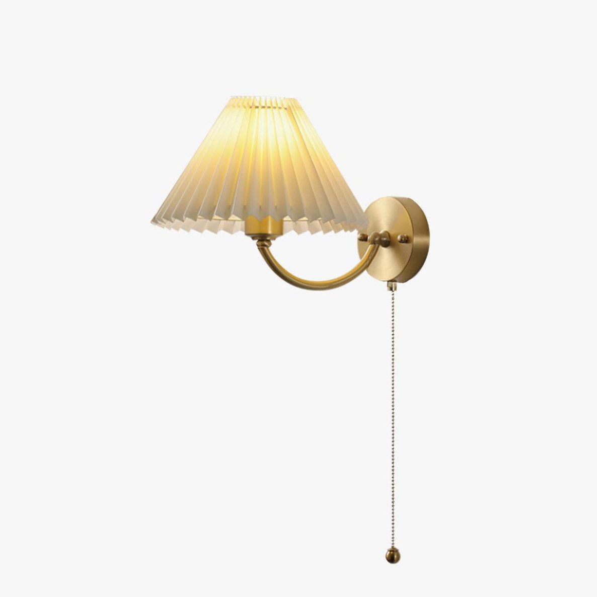 Dovrin Elegance Pleated Brass Fabric Wall Lamp