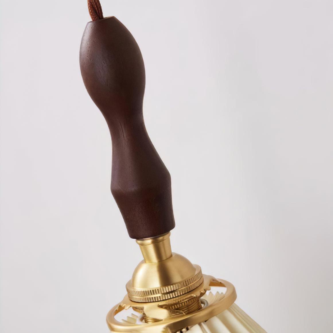 Mordan Premium	Elegance Pleated Walnut Wooden Wall Lamp