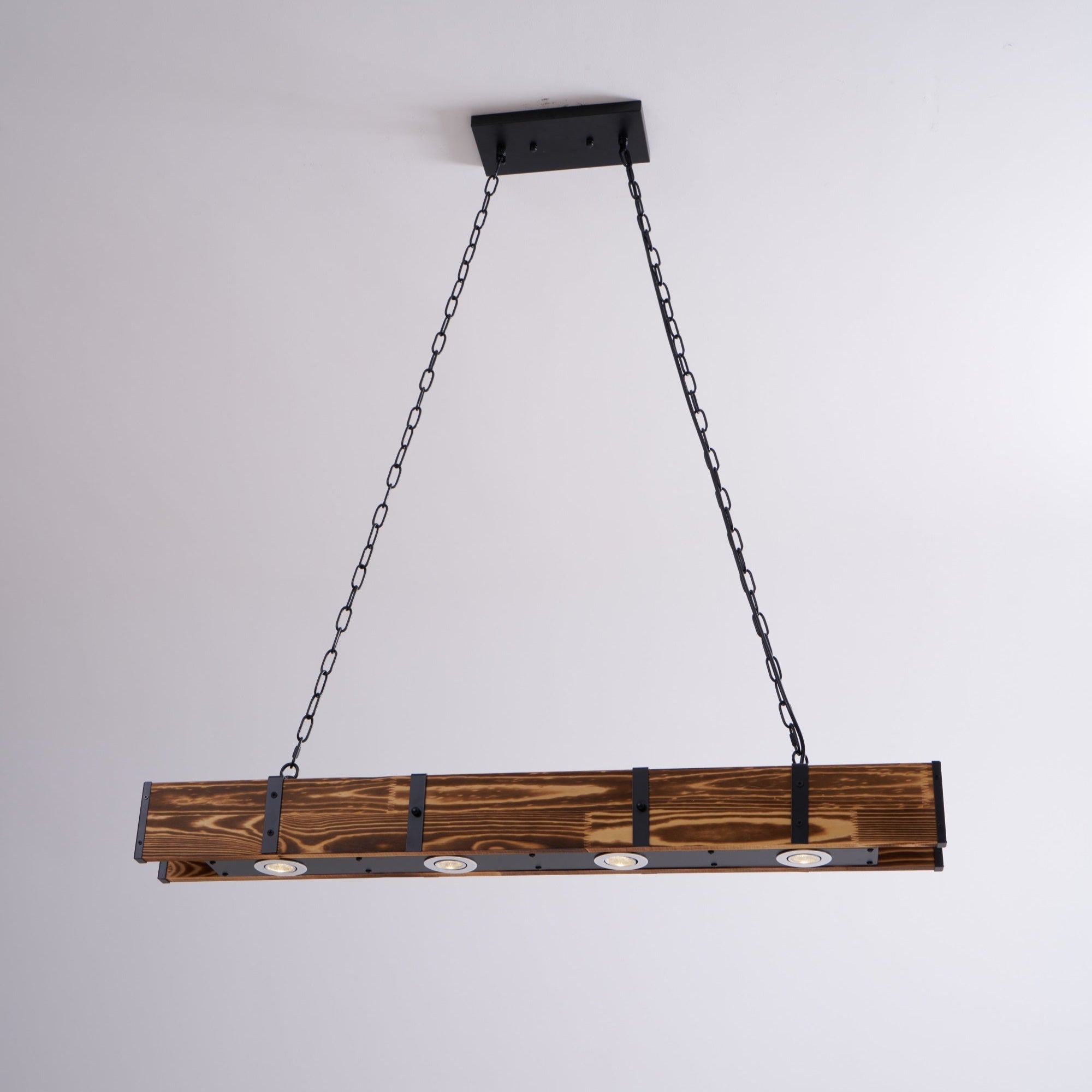Aldelena Chandelier Pleva Linear Natural Wood