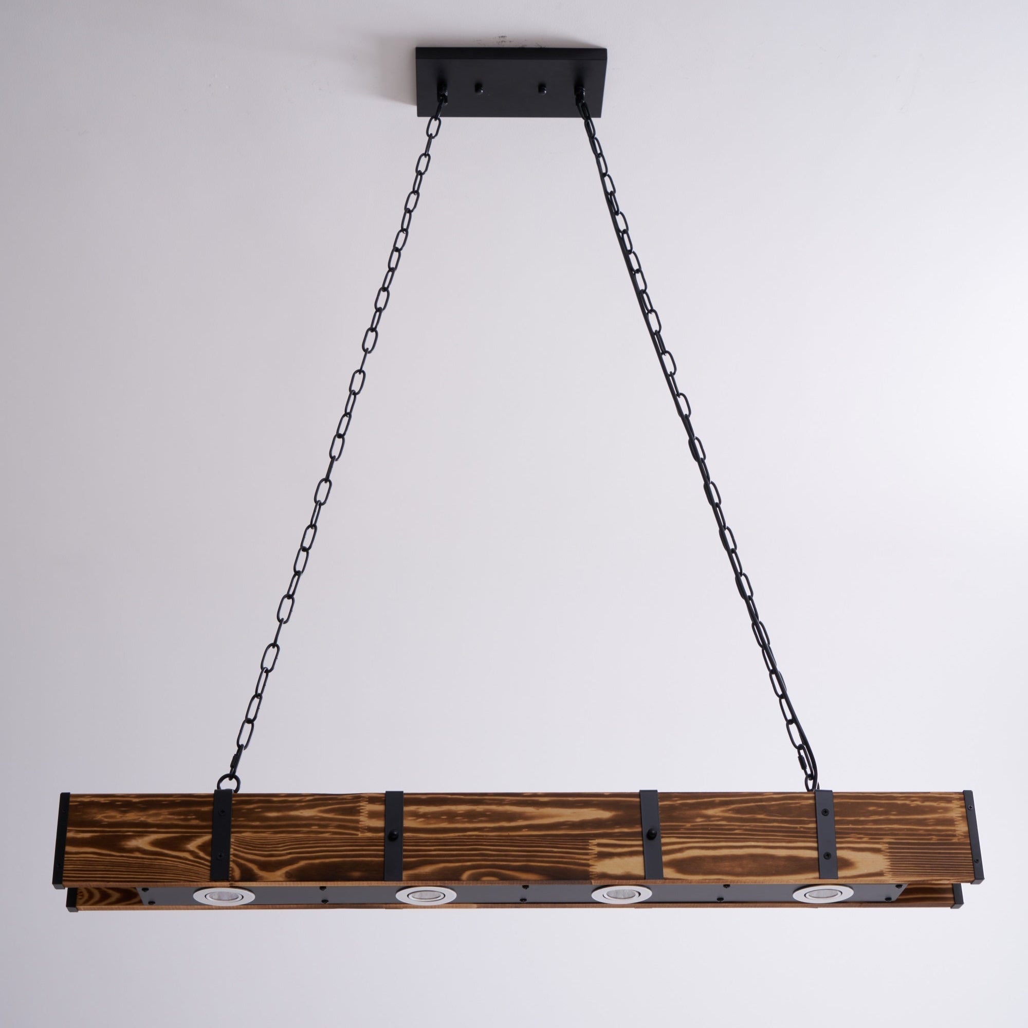 Aldelena Chandelier Pleva Linear Natural Wood