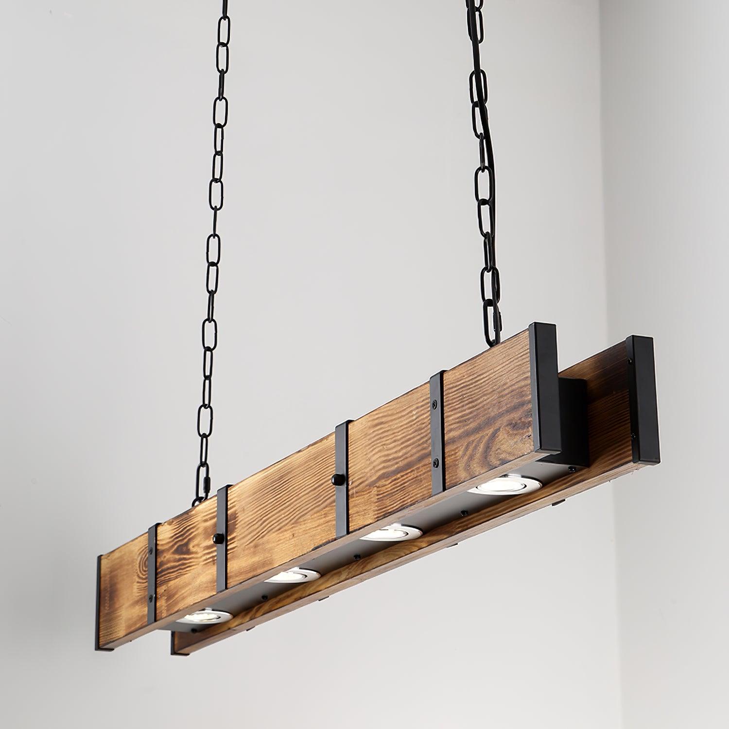 Aldelena Chandelier Pleva Linear Natural Wood