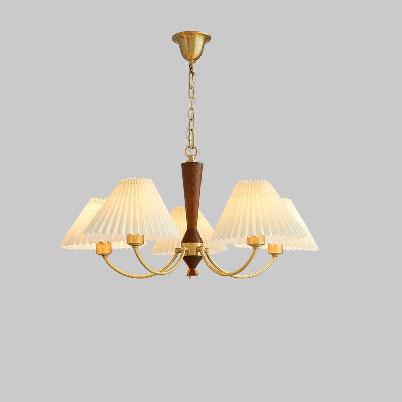 Elaorira Chandelier White Pleated Lampshades