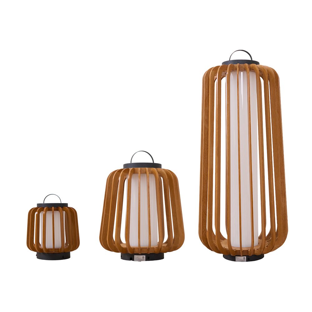 Elvelian Portable Rechargeable Wood Lantern Outdoor Light
