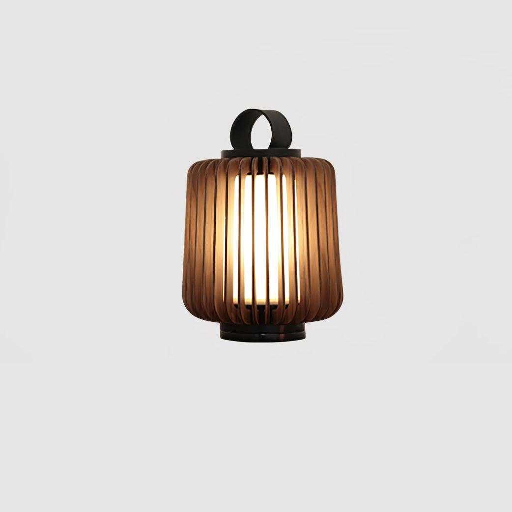 Elvelian Portable Rechargeable Wood Lantern Outdoor Light