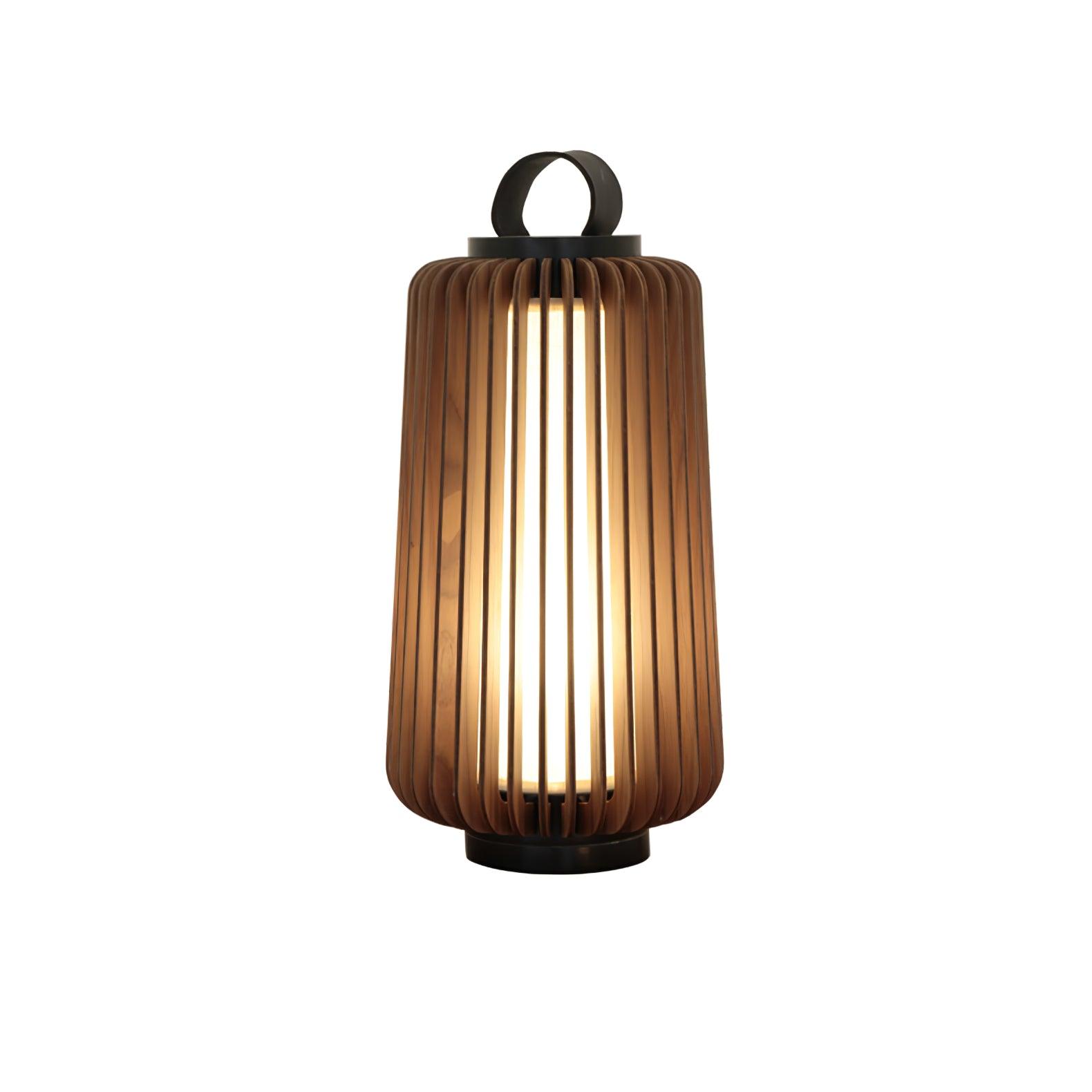 Elvelian Portable Rechargeable Wood Lantern Outdoor Light