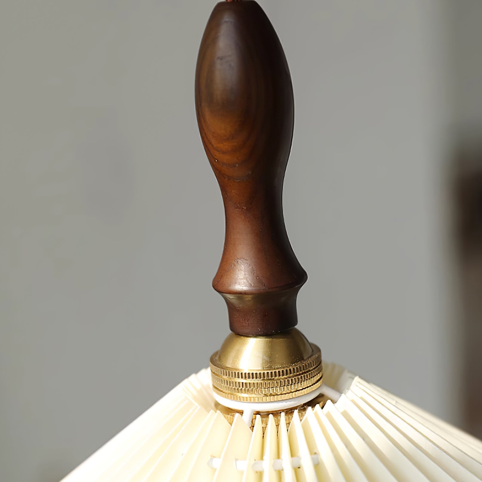 Eldora Pleated Shade Plug-In Pendant Light with Wooden Accent - Neutral Decor