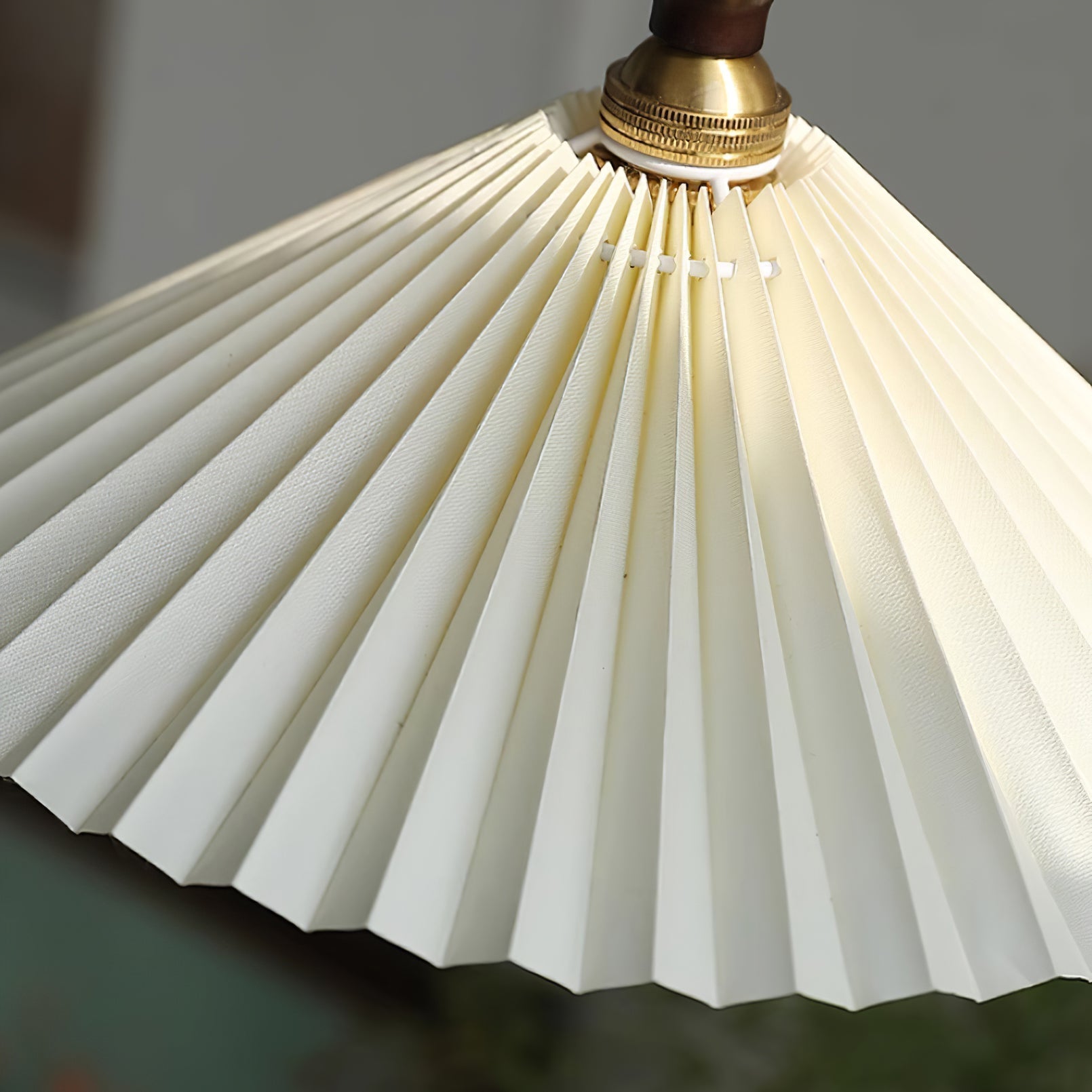 Eldora Pleated Shade Plug-In Pendant Light with Wooden Accent - Neutral Decor
