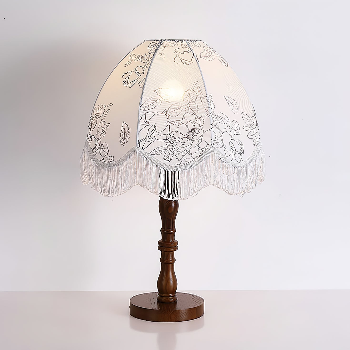 Orlyn Wood Fabric Elegant Table Lamp