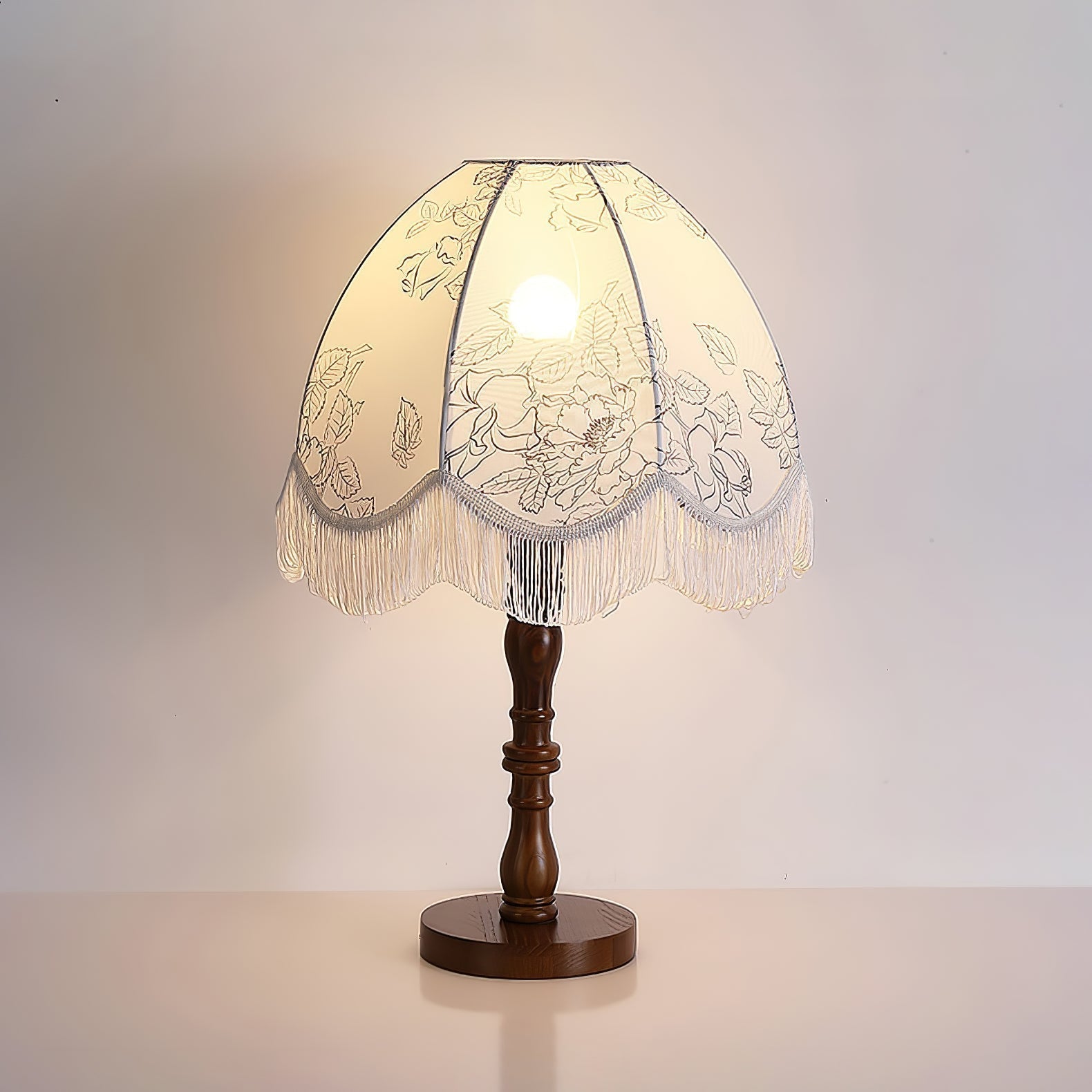 Orlyn Wood Fabric Elegant Table Lamp