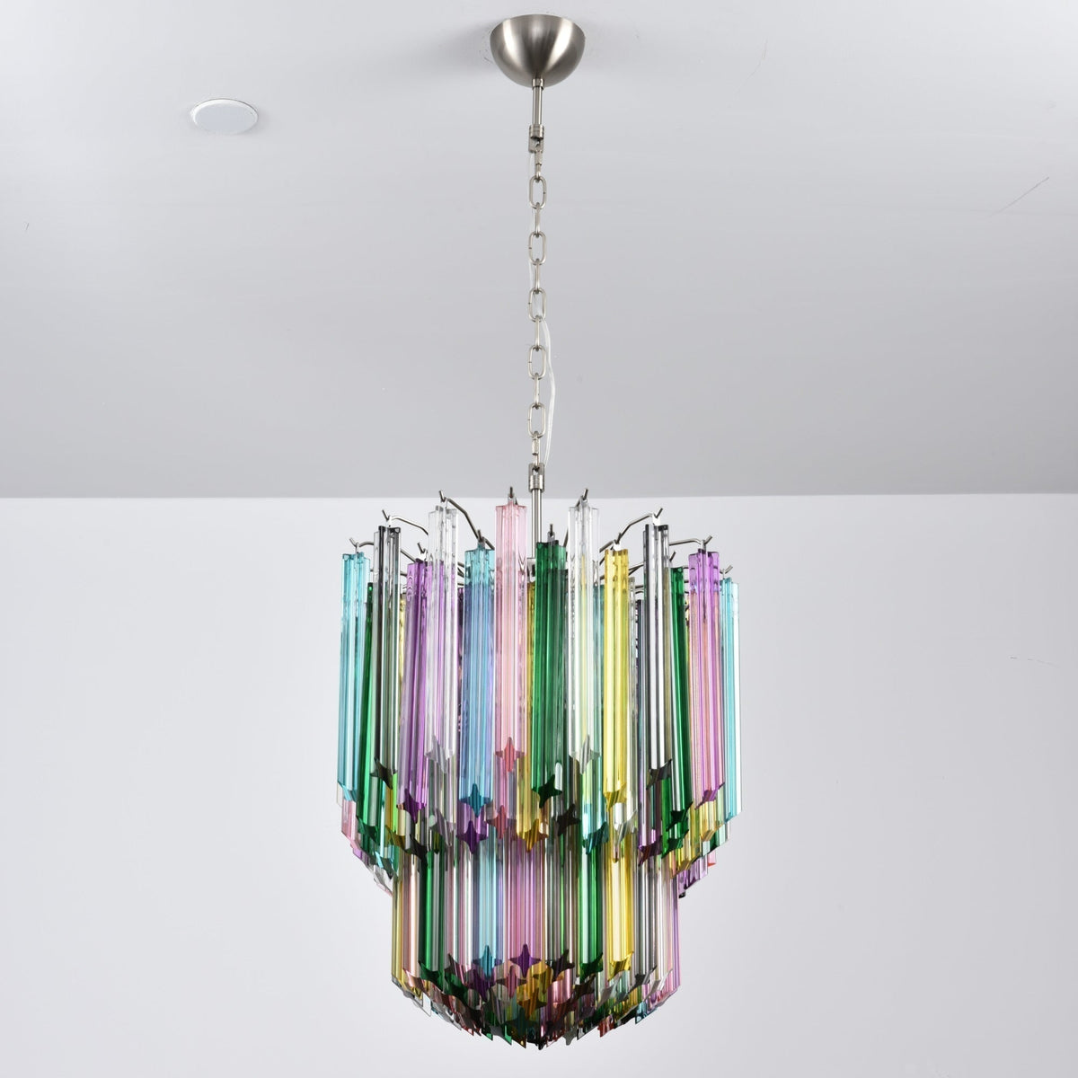 Celorelle Chandelier Murano Glass Colorful Prism