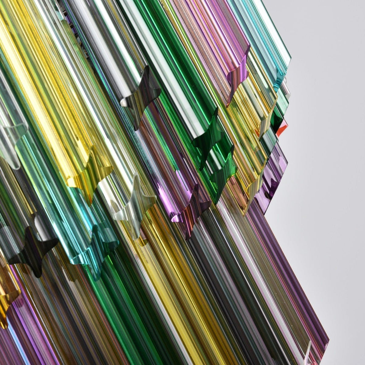 Celorelle Chandelier Murano Glass Colorful Prism