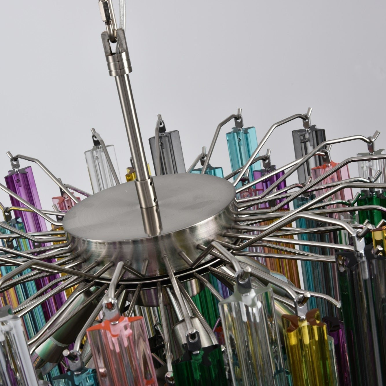 Celorelle Chandelier Murano Glass Colorful Prism