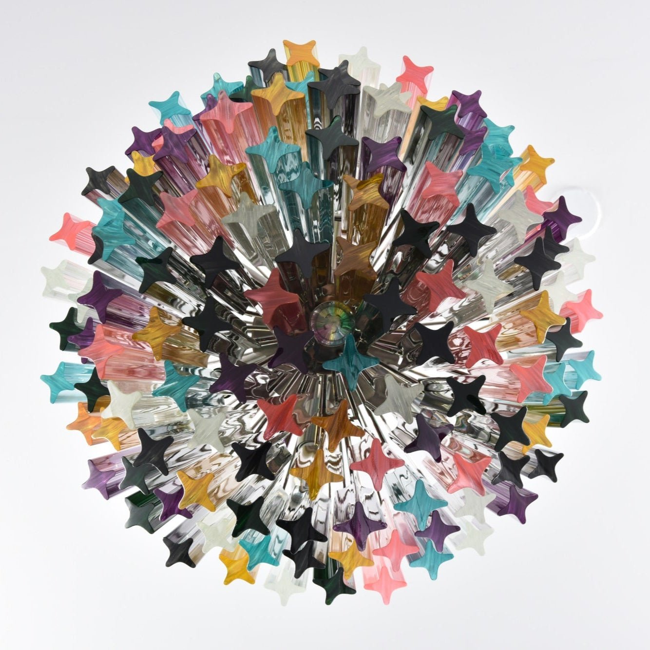 Celorelle Chandelier Murano Glass Colorful Prism